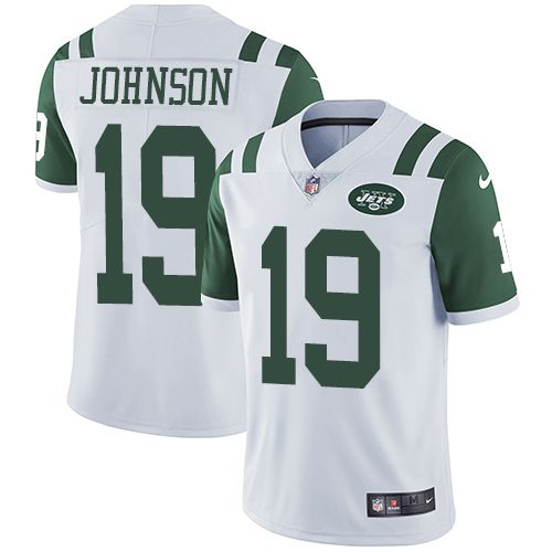Men New York Jets #19 Keyshawn Johnson Nike White Limited NFL Jersey